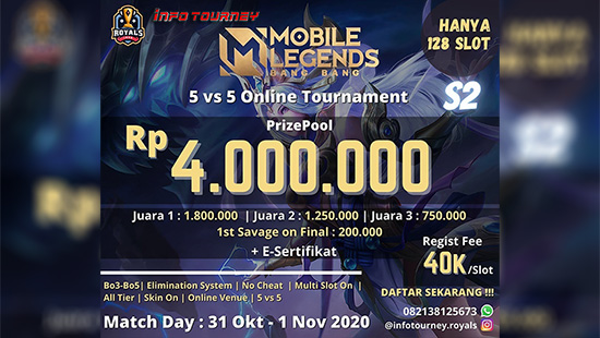 turnamen ml mlbb mole mobile legends oktober 2020 royals indo gold season 2 logo