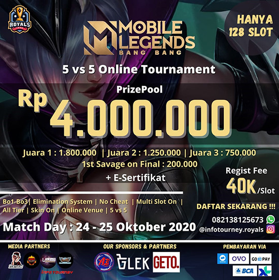turnamen ml mlbb mole mobile legends oktober 2020 royals indo gold season 3 poster