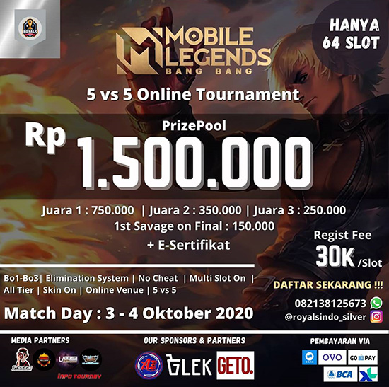 turnamen ml mlbb mole mobile legends oktober 2020 royals indo season 1 poster