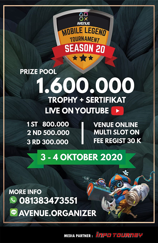 turnamen ml mlbb mole mobile legends oktober 2020 avenue organizer season 20 poster