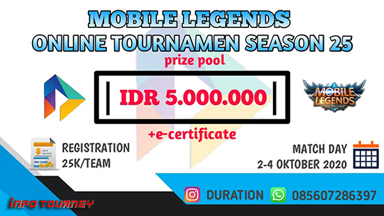 turnamen ml mlbb mole mobile legends oktober 2020 duration official season 25 logo