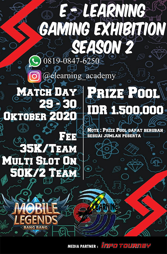 turnamen ml mlbb mole mobile legends oktober 2020 e learning gaming exhibiton season 2 poster