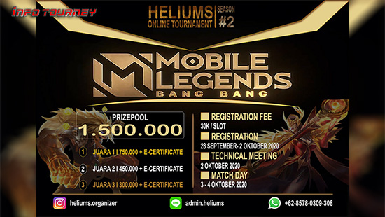 turnamen ml mlbb mole mobile legends oktober 2020 heliums organizer season 2 logo