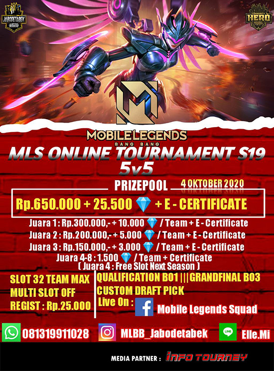 turnamen ml mlbb mole mobile legends oktober 2020 mls season 19 poster
