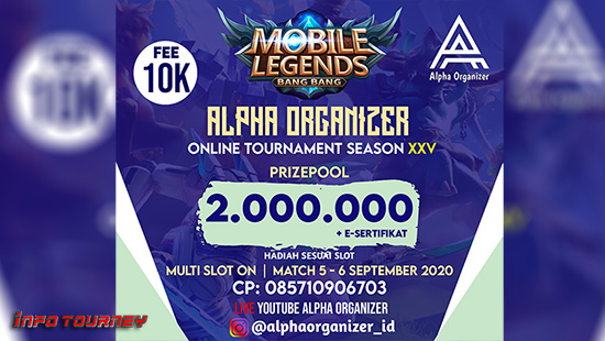 turnamen ml mlbb mole mobile legends september 2020 alpha organizer season 25 logo