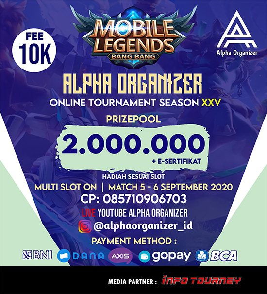 turnamen ml mlbb mole mobile legends september 2020 alpha organizer season 25 poster