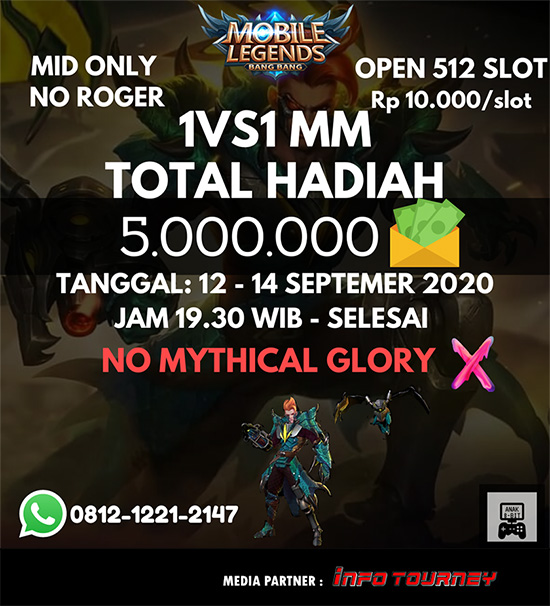 turnamen ml mlbb mole mobile legends september 2020 anak 8 bit 1v1 mm poster