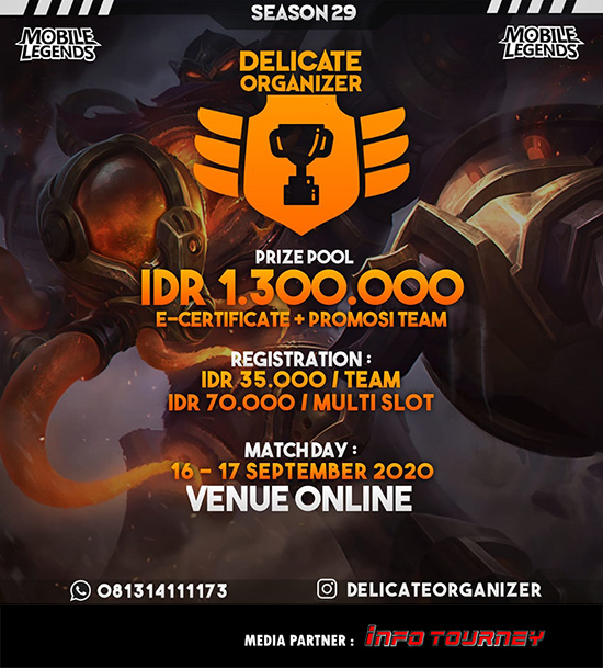 turnamen ml mlbb mole mobile legends september 2020 delicate organizer season 29 poster