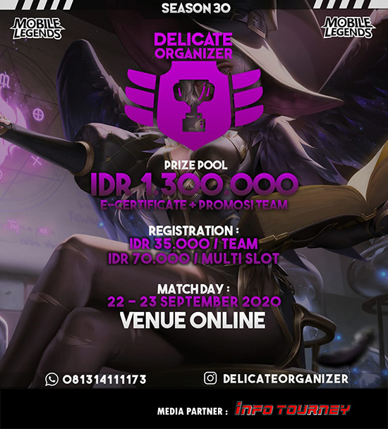 turnamen ml mlbb mole mobile legends september 2020 delicate organizer season 30 poster