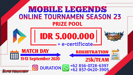 turnamen ml mlbb mole mobile legends september 2020 duration season 23 logo