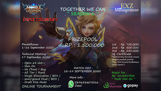 turnamen ml mlbb mole mobile legends september 2020 exz management season 1 logo