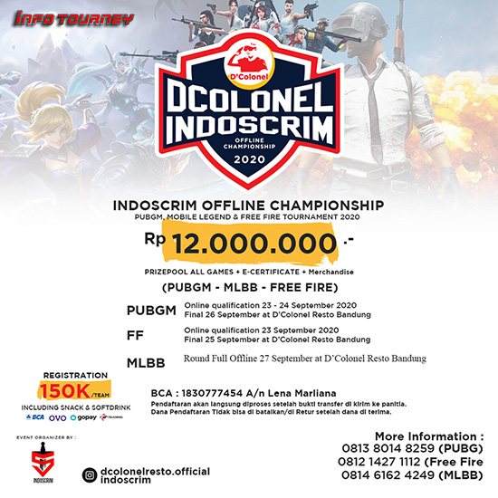 turnamen ml mlbb mole mobile legends september 2020 indoscrim dcolonel bandung poster 1