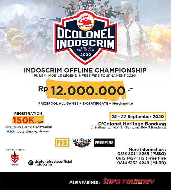 turnamen ml mlbb mole mobile legends september 2020 indoscrim dcolonel bandung poster