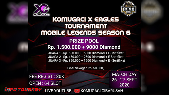 turnamen ml mlbb mole mobile legends september 2020 komugaci x eagles season 6 logo