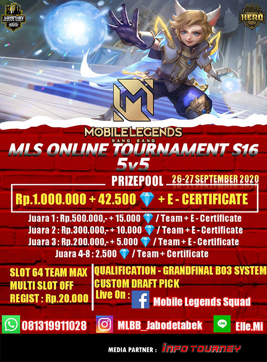 turnamen ml mlbb mole mobile legends september 2020 mls season 16 poster