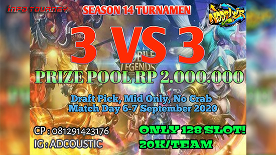 turnamen ml mlbb mole mobile legends september 2020 noobler season 14 3vs3 logo