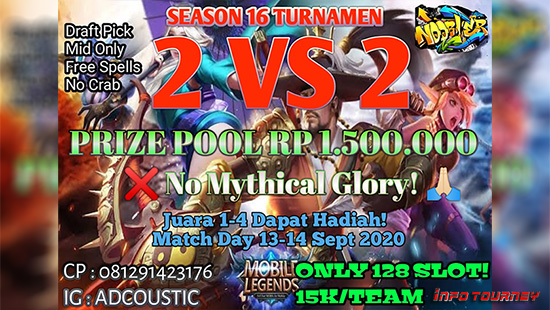 turnamen ml mlbb mole mobile legends september 2020 noobler season 16 2vs2 all hero logo