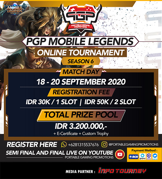 turnamen ml mlbb mole mobile legends september 2020 pgp season 6 poster