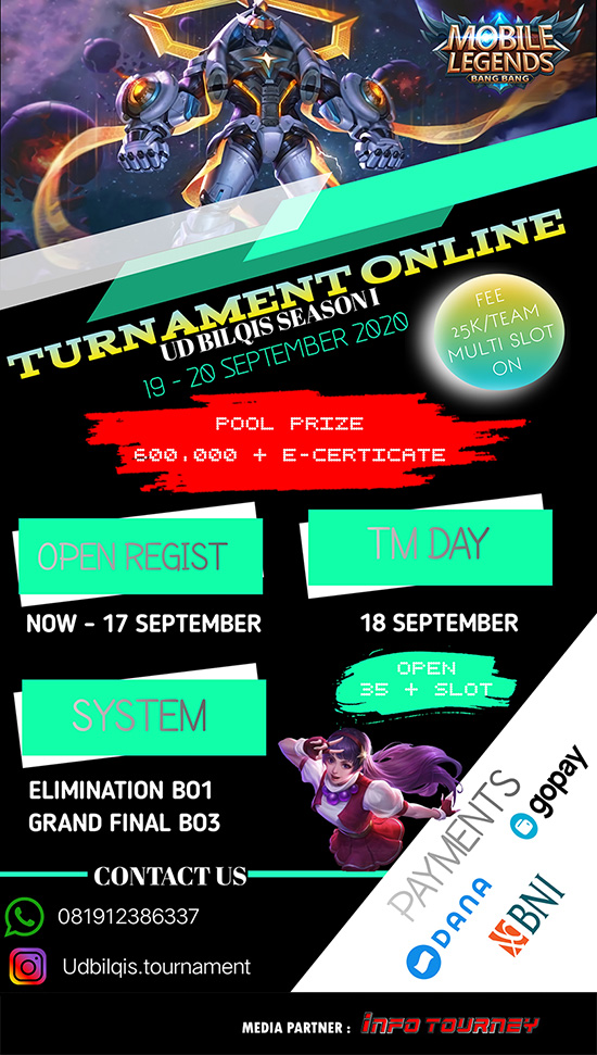 turnamen ml mlbb mole mobile legends september 2020 udbilqis season 1 poster