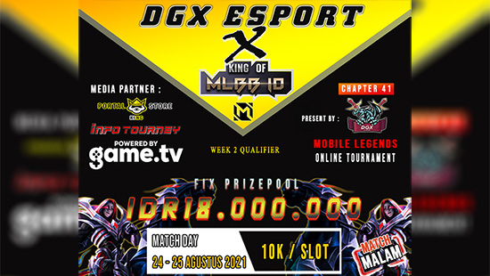 turnamen ml mlbb mole mobile legends agustus 2021 dgx esport x king of mlbb 41 week 2 logo