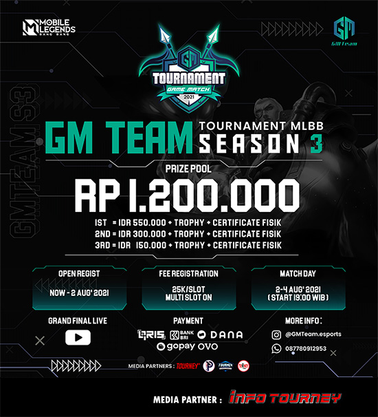 turnamen ml mlbb mole mobile legends agustus 2021 gm team season 3 poster
