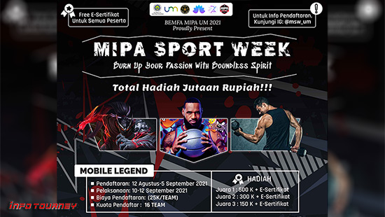 turnamen ml mlbb mole mobile legends agustus 2021 mipa sport week logo