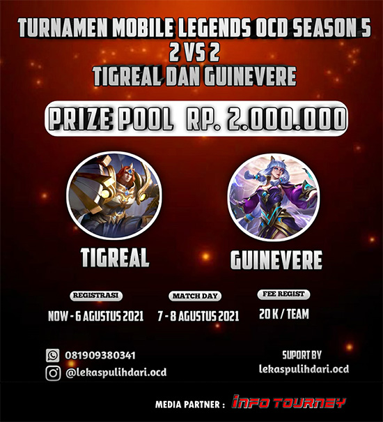 turnamen ml mlbb mole mobile legends agustus 2021 ocd 2vs2 season 5 poster