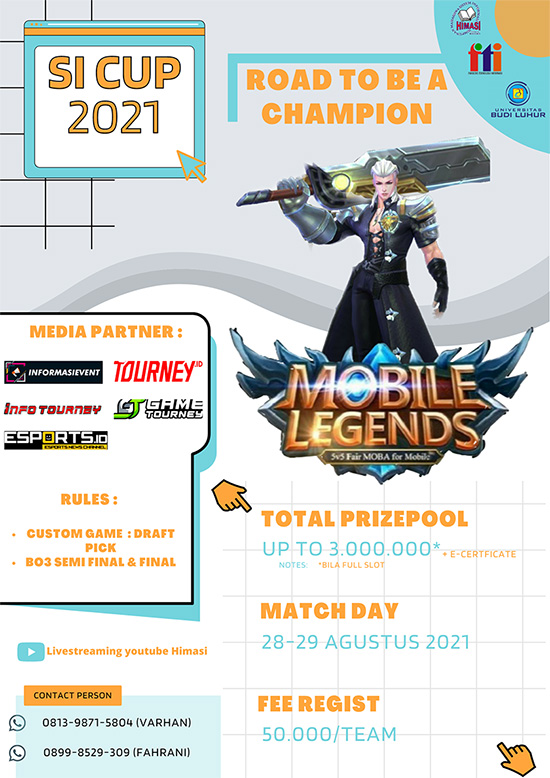 turnamen ml mlbb mole mobile legends agustus 2021 road to be a championship poster