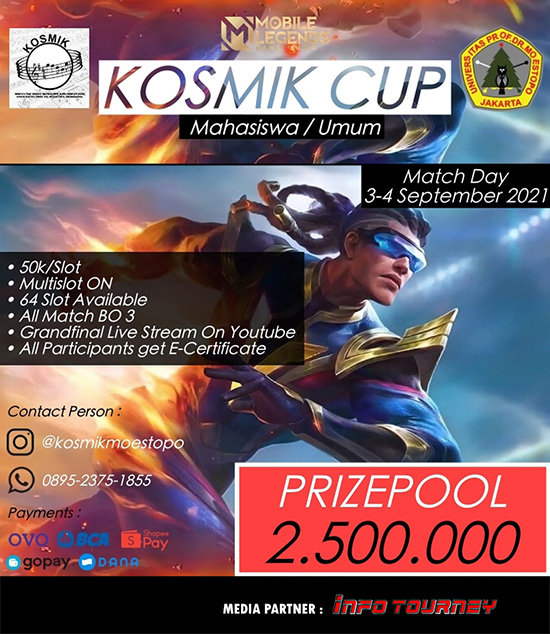 turnamen ml mlbb mole mobile legends september 2021 kosmik cup poster