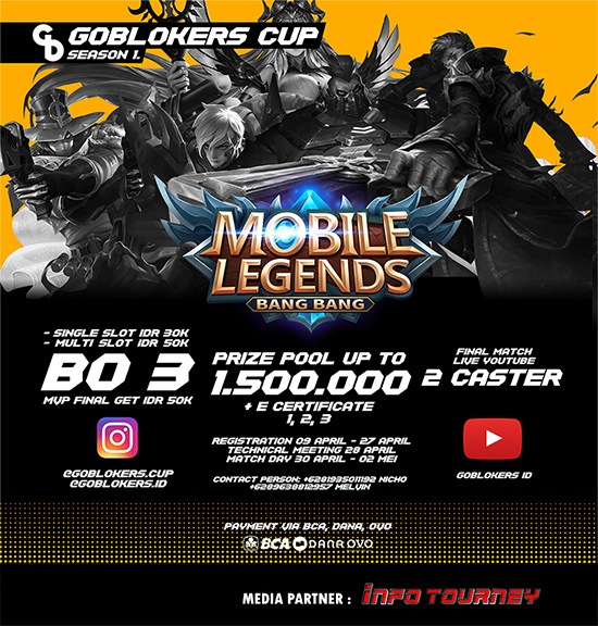 turnamen ml mlbb mole mobile legends april 2021 goblokers cup season 1 poster