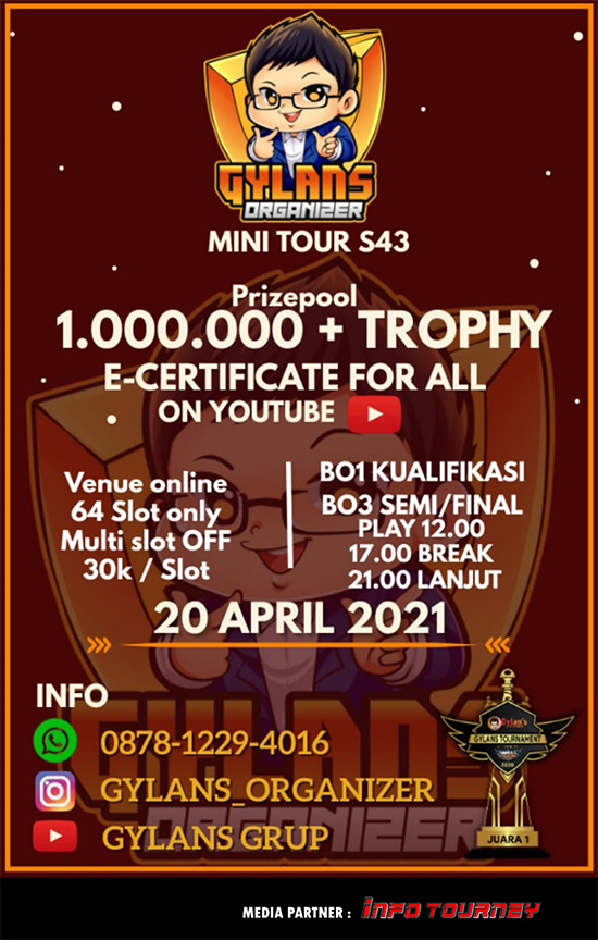turnamen ml mlbb mole mobile legends april 2021 gylans mini season 43 poster