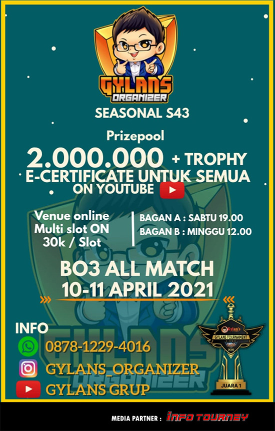 turnamen ml mlbb mole mobile legends april 2021 gylans season 43 poster