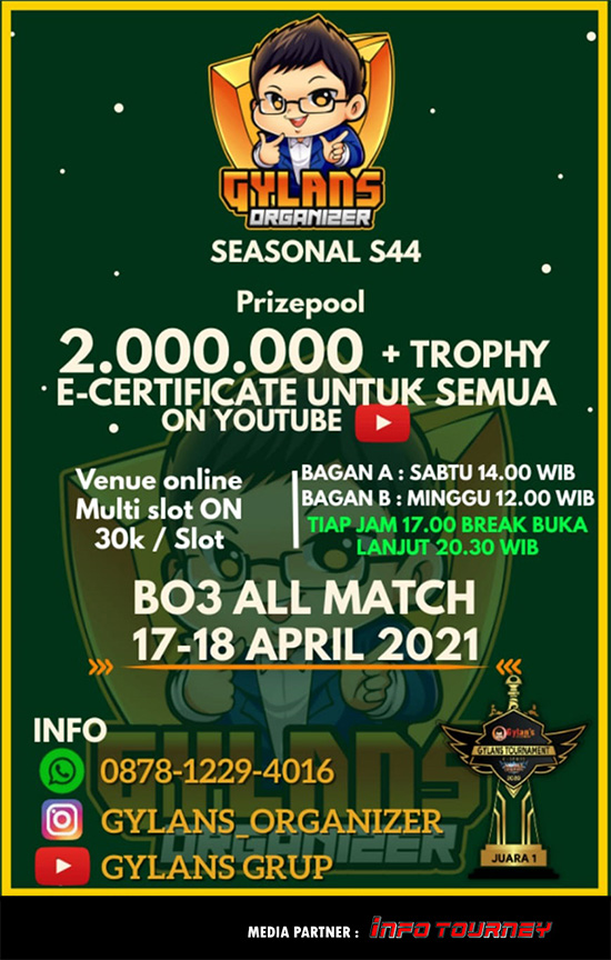 turnamen ml mlbb mole mobile legends april 2021 gylans season 44 poster