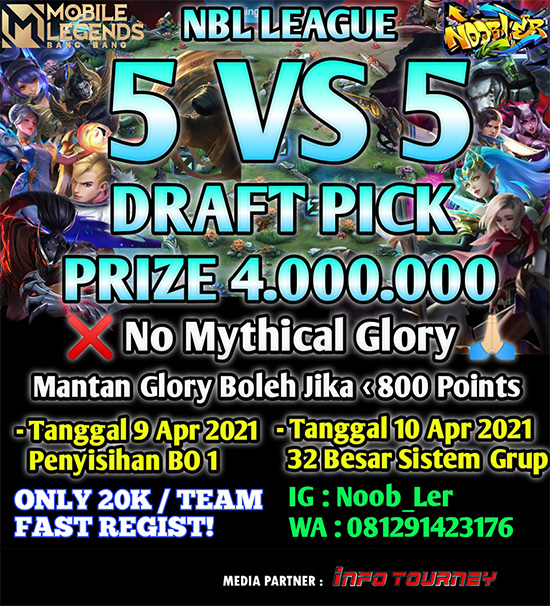 turnamen ml mlbb mole mobile legends april 2021 noobler league season 35 poster