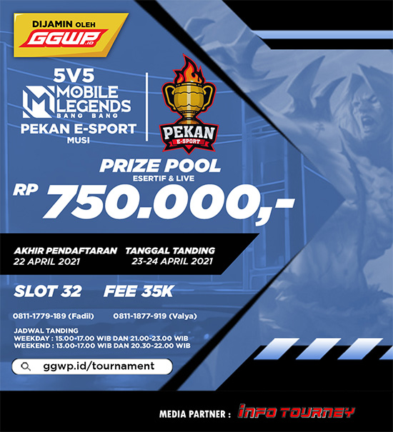 turnamen ml mlbb mole mobile legends april 2021 pekan esports musi season 2 poster