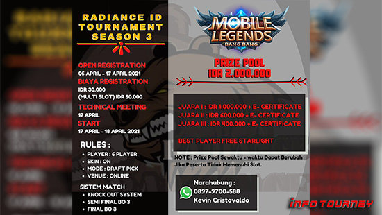 turnamen ml mlbb mole mobile legends april 2021 radiance id season 3 logo