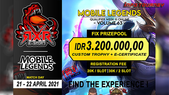 turnamen ml mlbb mole mobile legends april 2021 rxr esport season 63 week 3 logo