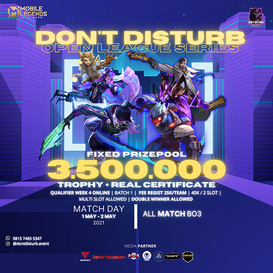 turnamen ml mlbb mole mobile legends mei 2021 dont disturb league season 1 week 4 poster