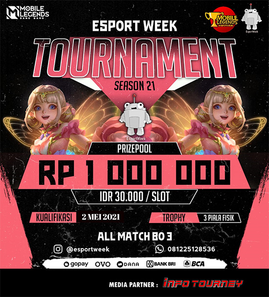 turnamen ml mlbb mole mobile legends mei 2021 esportweek season 21 poster