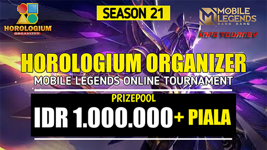 turnamen ml mlbb mole mobile legends mei 2021 horologium organizer season 21 logo