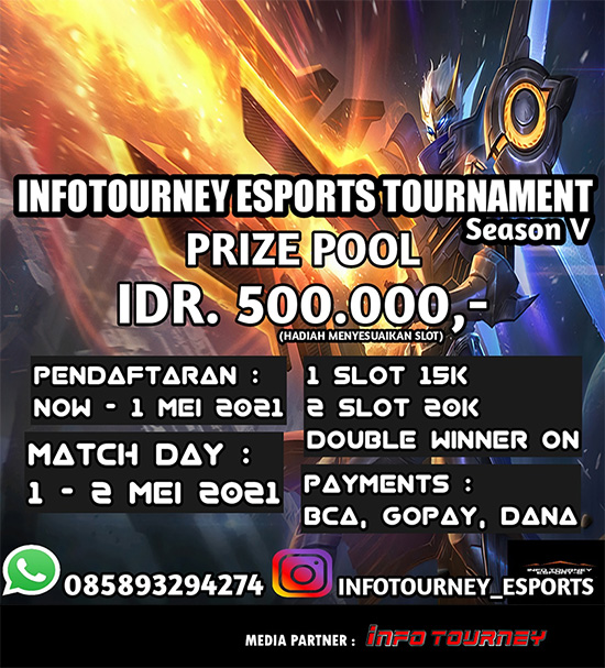turnamen ml mlbb mole mobile legends mei 2021 infotourney esports season 5 poster