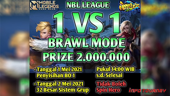 turnamen ml mlbb mole mobile legends mei 2021 noobler league 1vs1 brawl logo