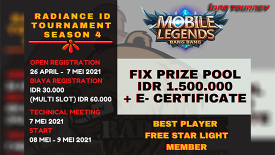 turnamen ml mlbb mole mobile legends mei 2021 radiance id season 4 logo