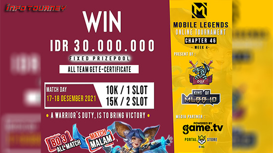 turnamen ml mlbb mole mobile legends desember 2021 dgx esport x king of mlbb 46 week 4 logo