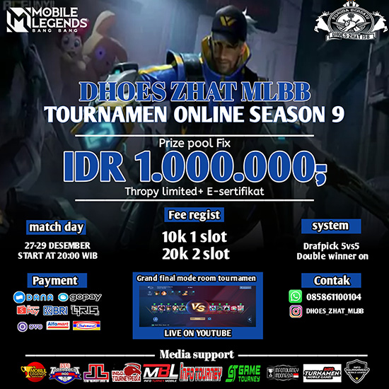 turnamen ml mlbb mole mobile legends desember 2021 dhoes zhat mlbb season 9 poster