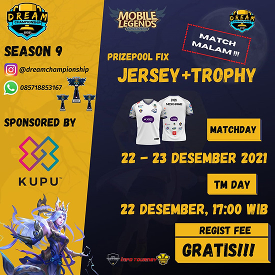 turnamen ml mlbb mole mobile legends desember 2021 dream championship season 9 poster