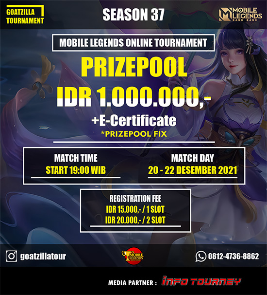 turnamen ml mlbb mole mobile legends desember 2021 goatzilla season 37 poster