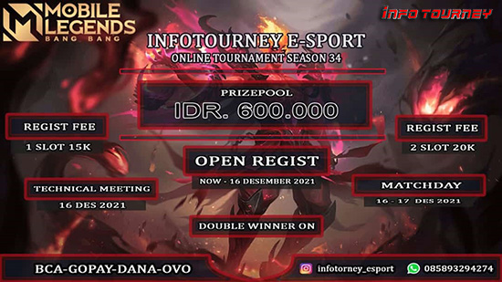 turnamen ml mlbb mole mobile legends desember 2021 infotourney esport season 34 logo