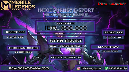 turnamen ml mlbb mole mobile legends desember 2021 infotourney esport season 35 logo