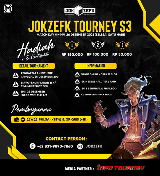 turnamen ml mlbb mole mobile legends desember 2021 jokzefk tour season 3 poster